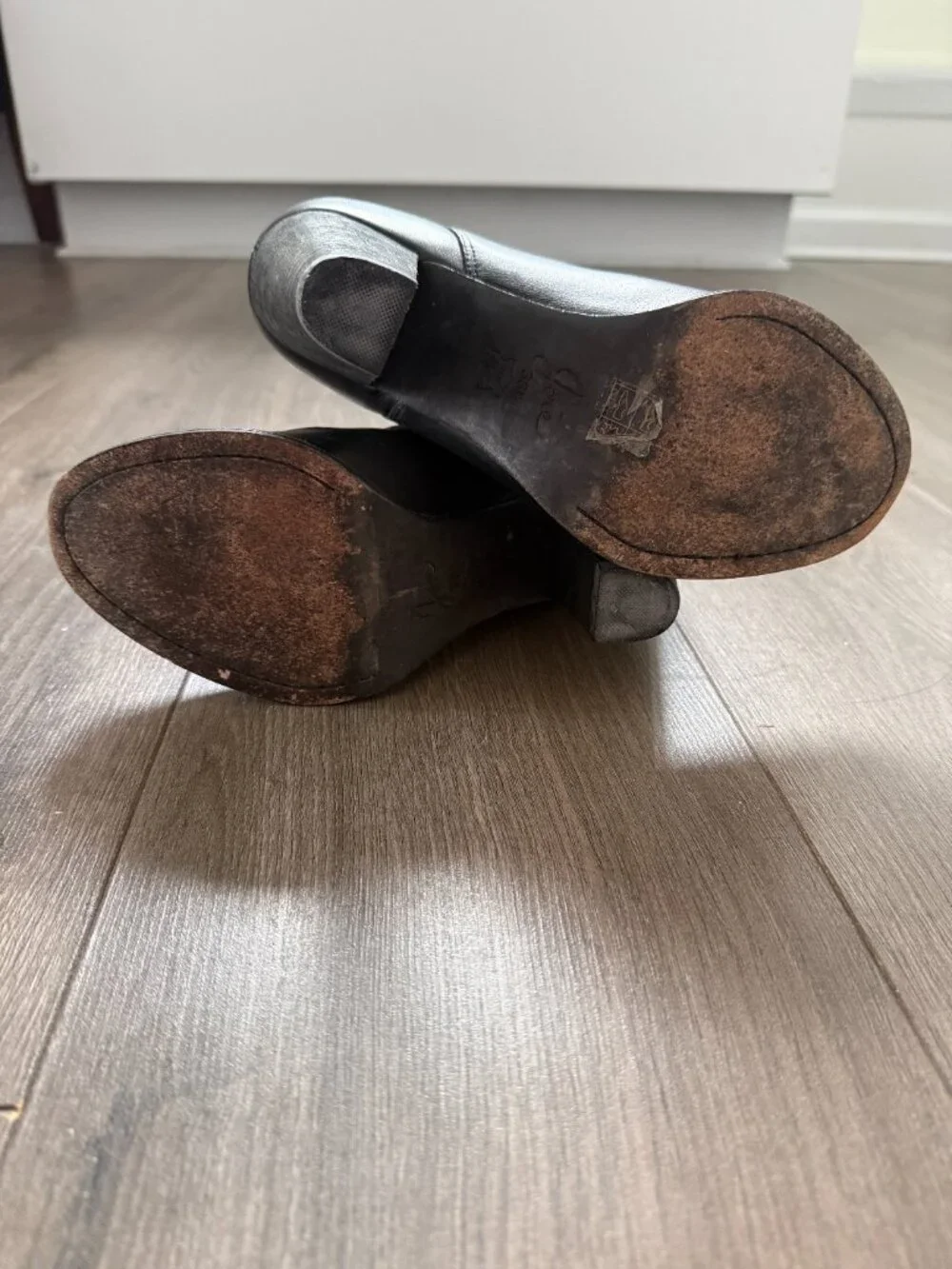 Joie Black Leather Ankle Booties Block Heel Size 38.5 (US 8.5)